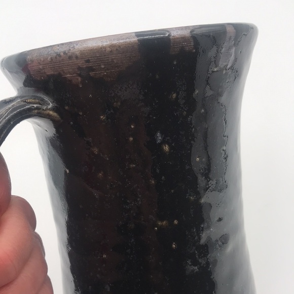 A&A Pottery Salida Colorado Large 7" Drip Glase Pottery Mug Brown/Black/Blue - Picture 5 of 5